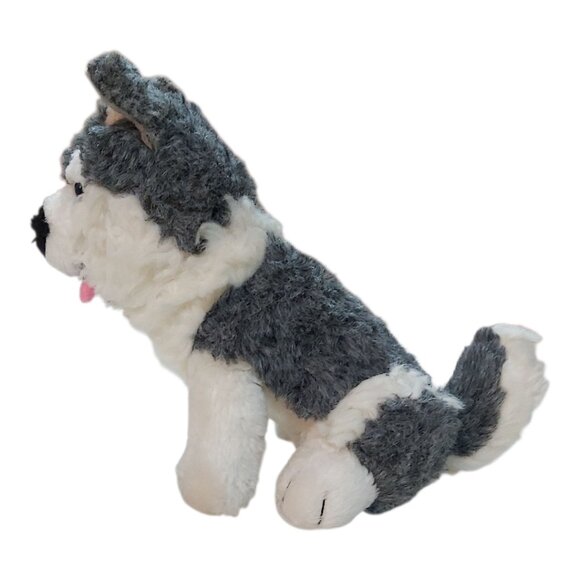 10 Inch Siberian Husky Stuffed Plush Toy Blue Eyes Puppy Dog - Picture 4 of 8